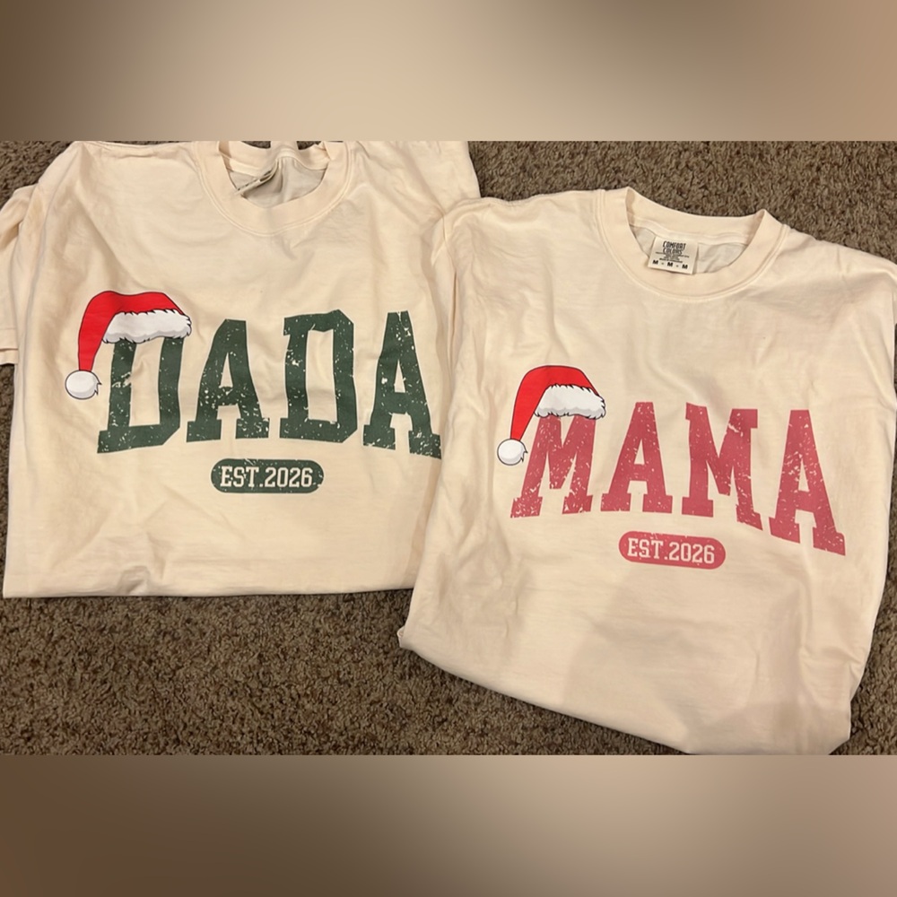 Christmas DADA and MAMA T-Shirts est 2026